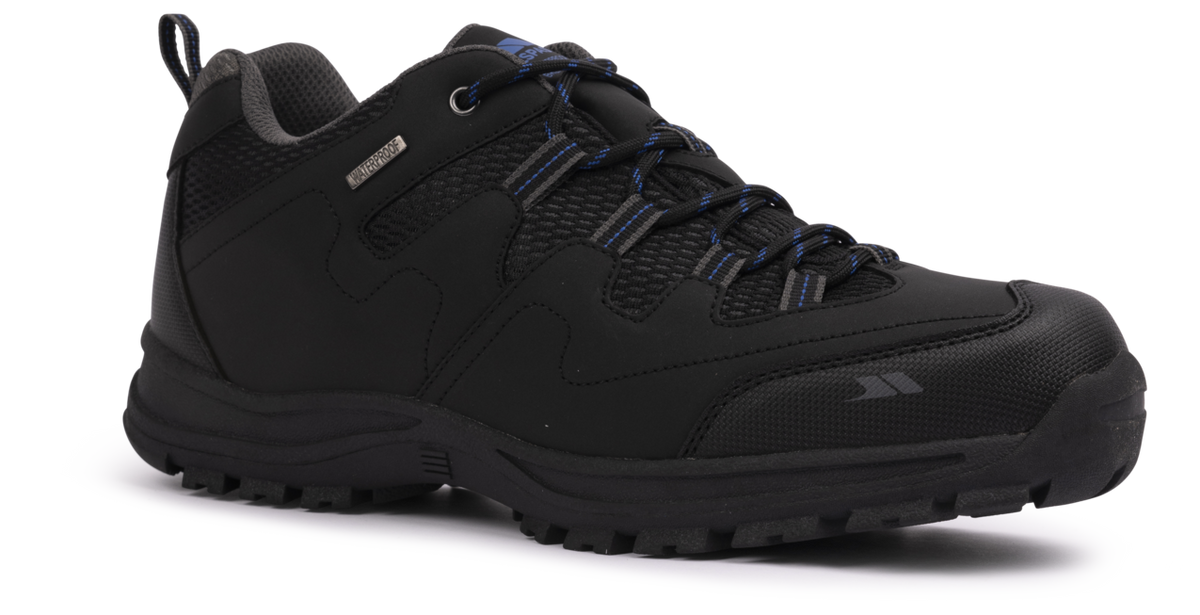 Trespass Finley Low Cut - Zapato de senderismo de corte bajo para hombre Negro/azul - 44