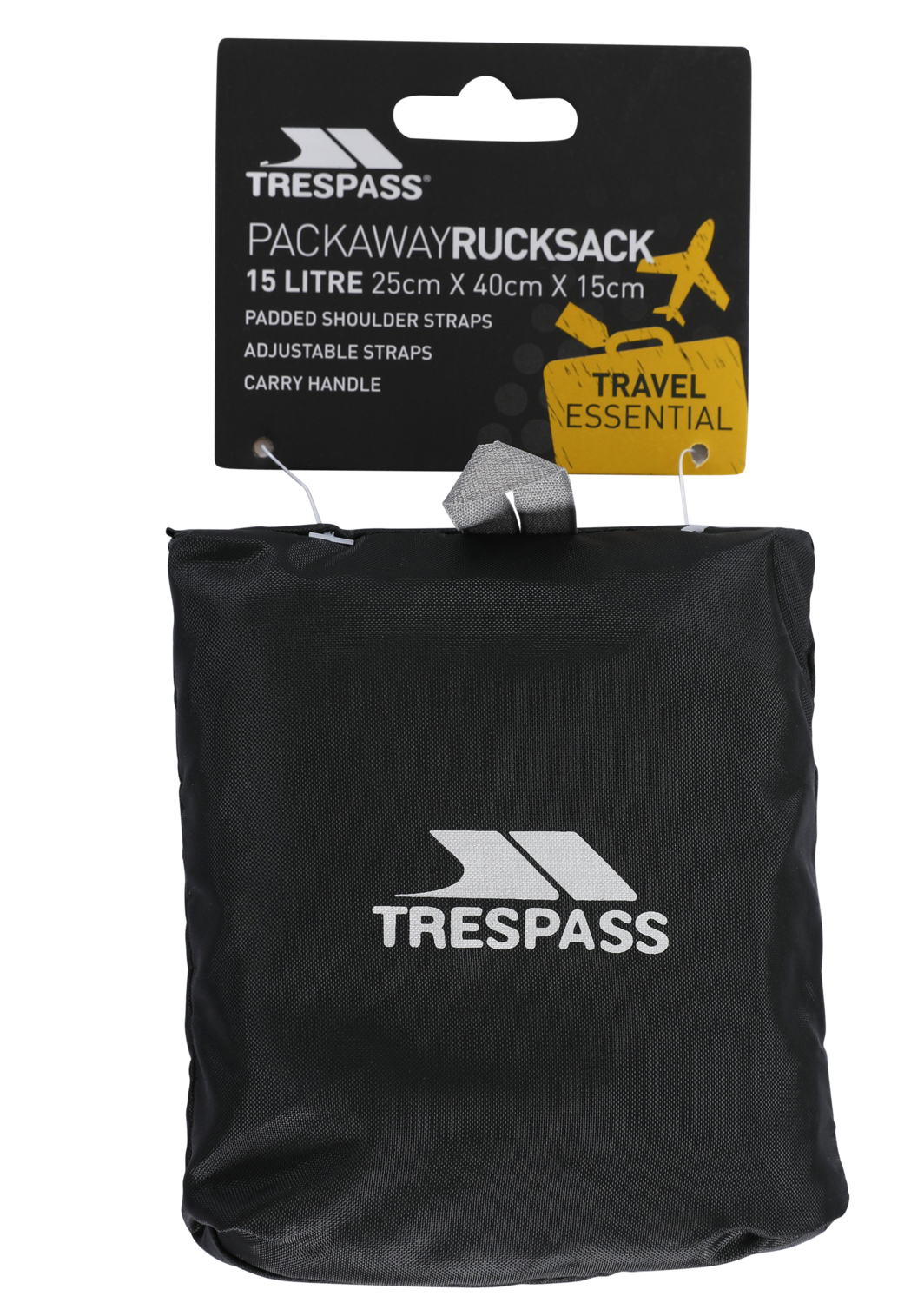 Trespass Reverse - Packaway Rucksack Black