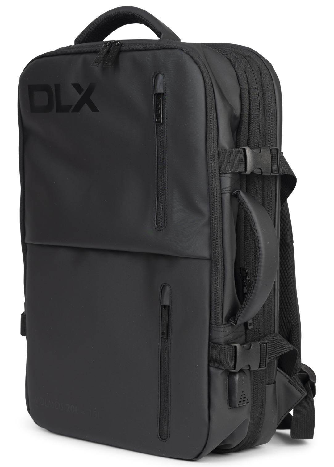 Dlx Volmos - Rozszerzany plecak podróżny Dlx, czarny