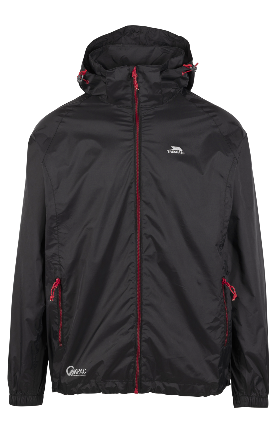 Trespass Qikpac X - Giacca ripiegabile unisex Nera/rossa