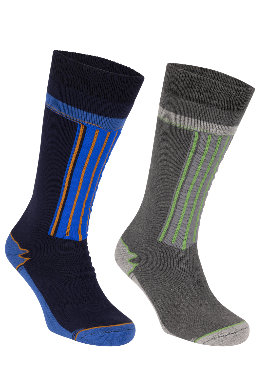 Trespass Winski - Chaussettes de ski unisexe (paquet de 2 paires) Marine/silex