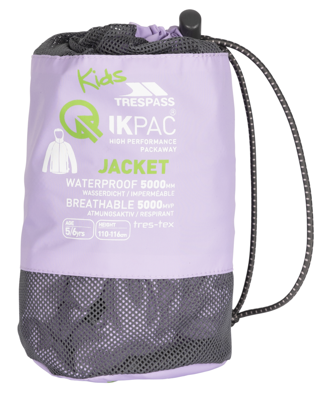 Giacca Trespass Qikpac - Packaway unisex per bambini Jkt Gelsomino