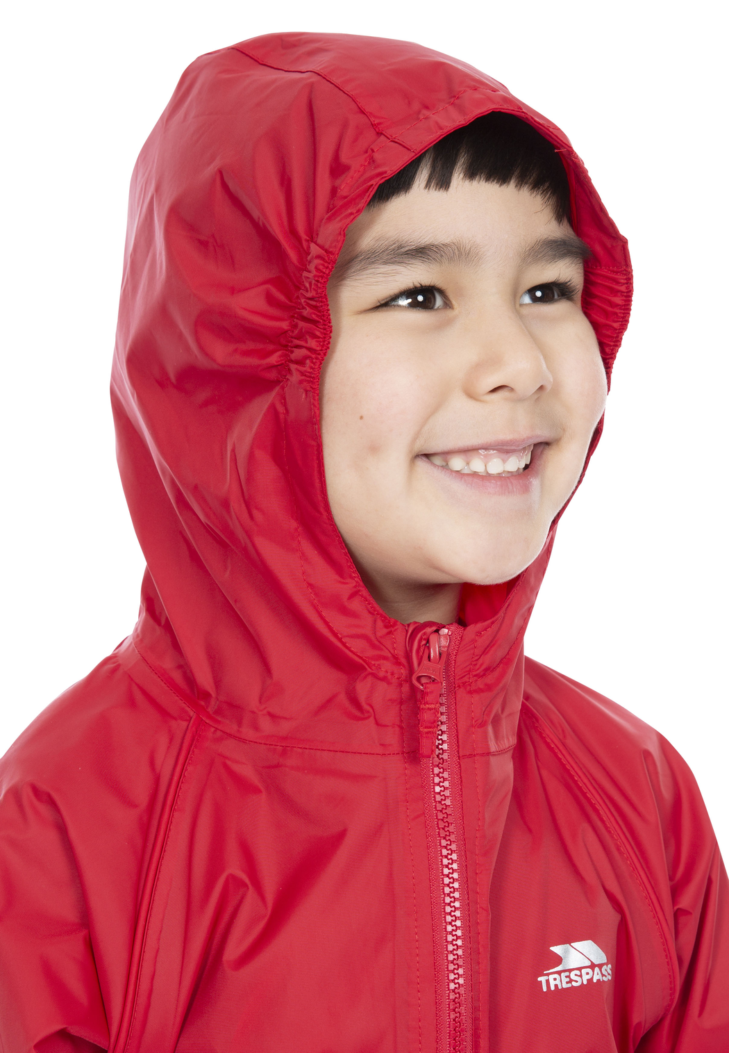 Trespass Button - Costum de ploaie unisex pentru copii, roșu