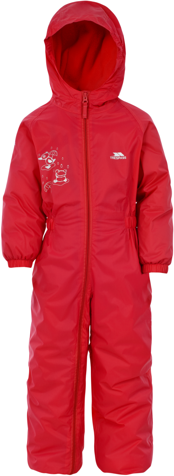 Trespass Dripdrop - Childs Rain Suit Signal Red 2/3