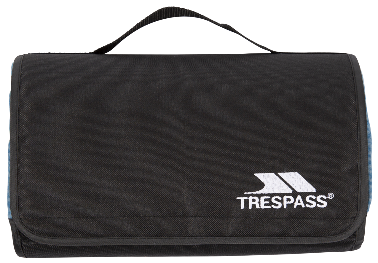 Trespass Throw — złożony koc odporny na W, bogaty turkusowy wzór