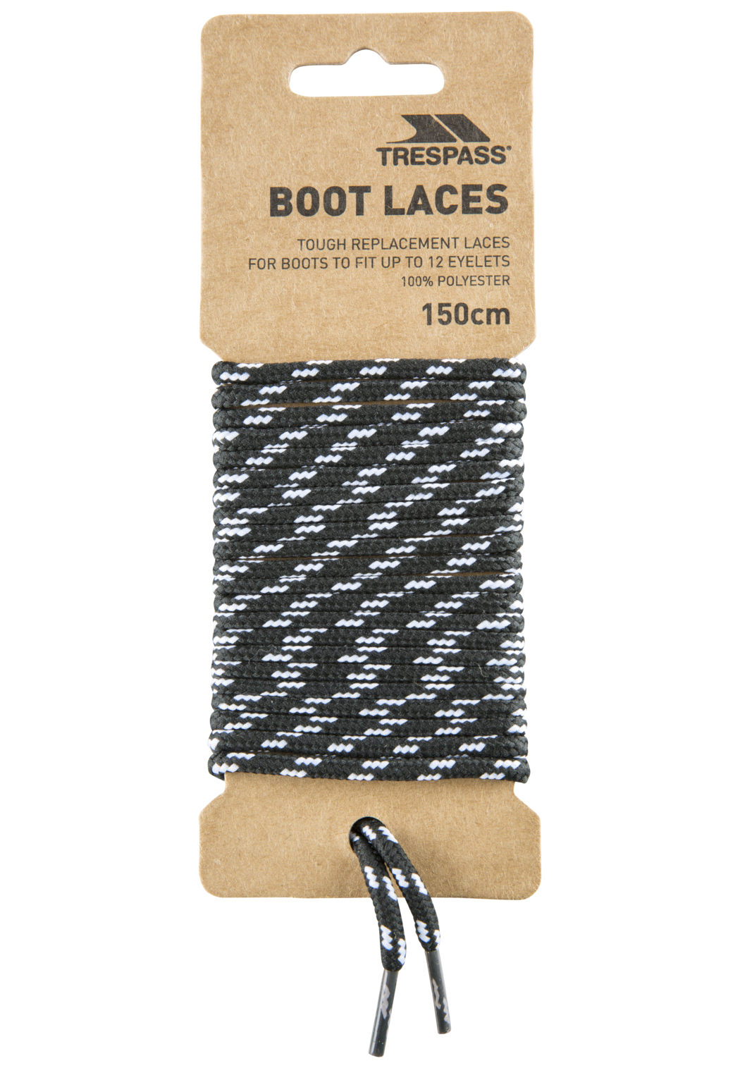 Trespass Laces 150 - Lacets Ronds 150cm Noir