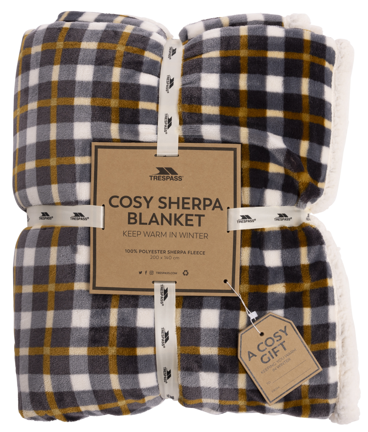 Trespass Vallon - Sherpa Blanket Honeybee Check