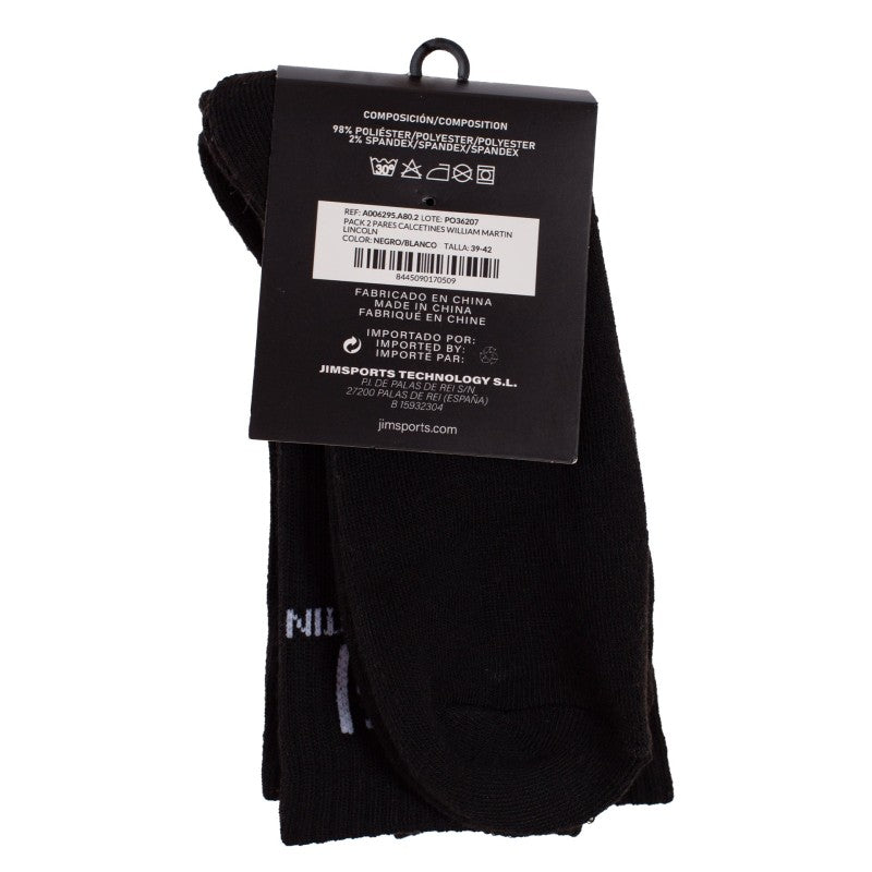 Pack Of 2 Pairs Of William Martin Lincoln Socks Negro/Blanco 35-38