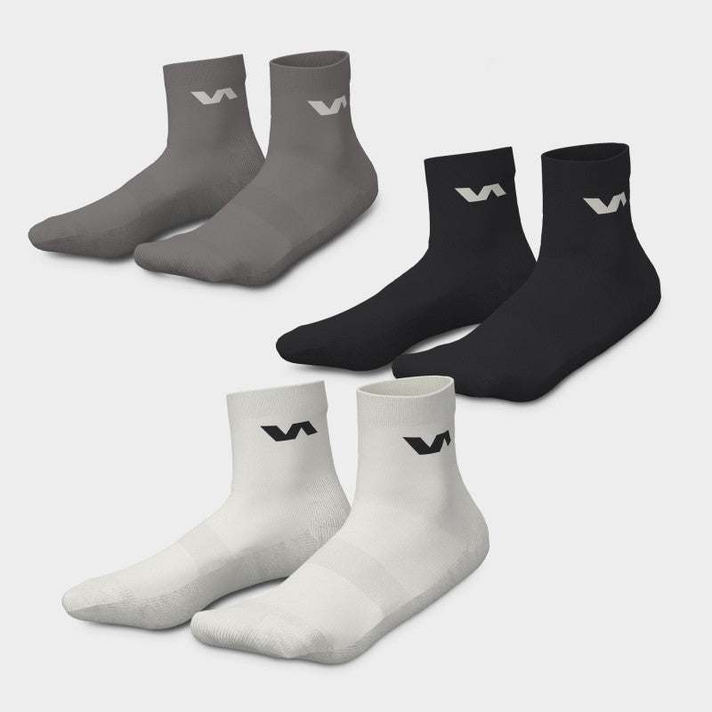 Zestaw 3 skarpetek Varlion Pro Gym Męskich Blanco/Gris/Negro