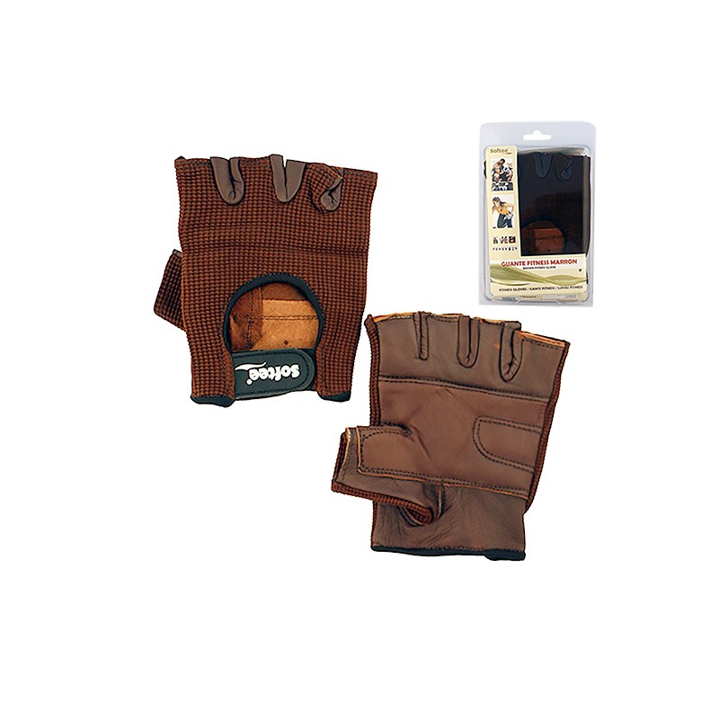 Pair Of Fitness Gloves Marrón