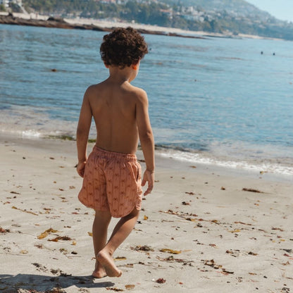 Swim Essentials Swim Shorts - Brown - Palm Stripe