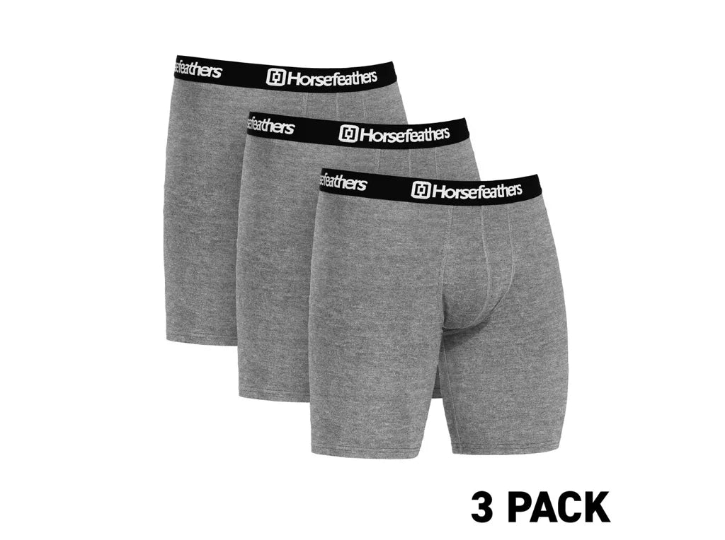 Horsefeathers Dynasty Long 3pack Boxer Shorts (heather Gray)