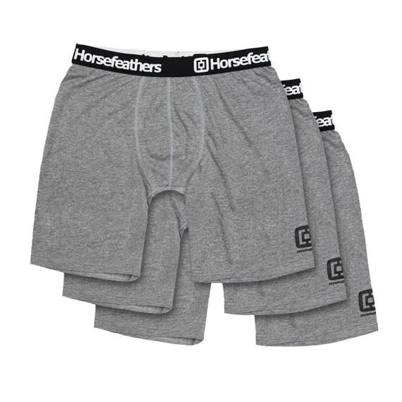 Horsefeathers Dynasty Long 3pack Boxer Shorts (heather Gray)