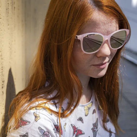 Horsefeathers Chloe Sunglasses (gloss Rose/mirror Champagne)