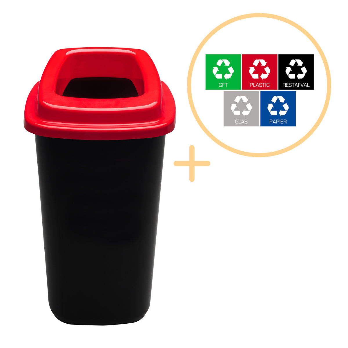 Plafor - Nádoba na třídění 45l - Recyklace - Červená