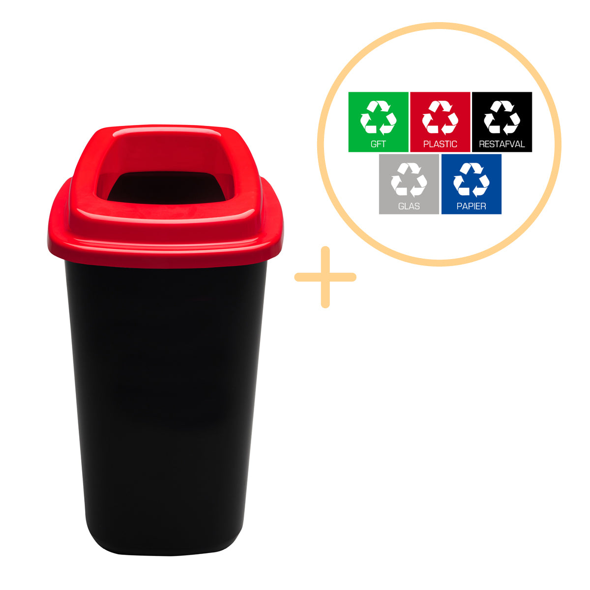 Nádoba na třídění Plafor 28l – Recyklace – Červená