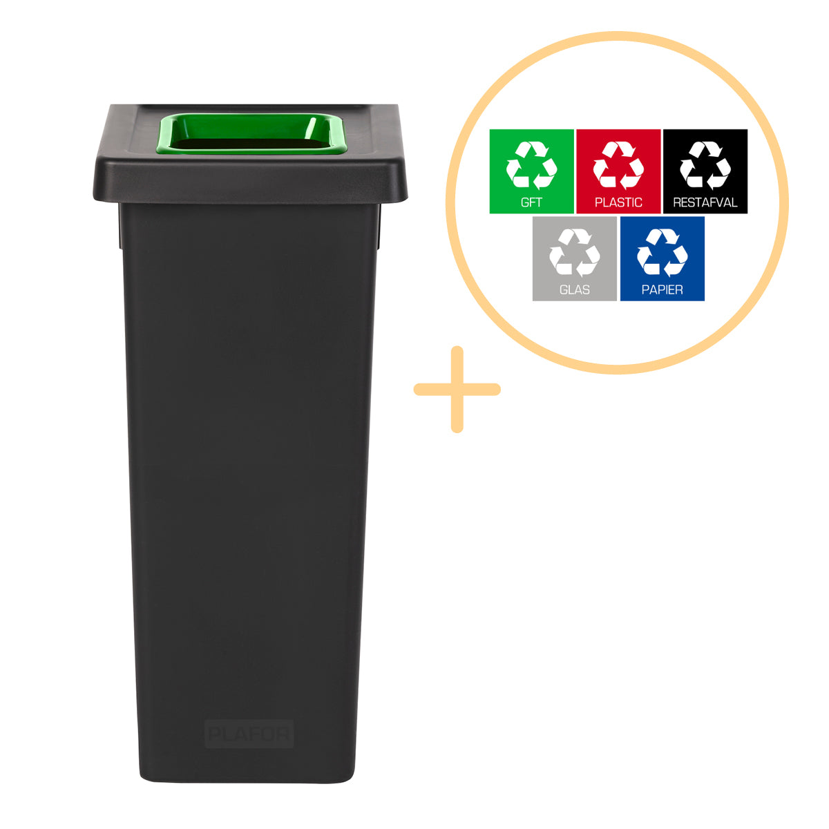 Plafor - Fit Bin 53l - Recycling - Grün