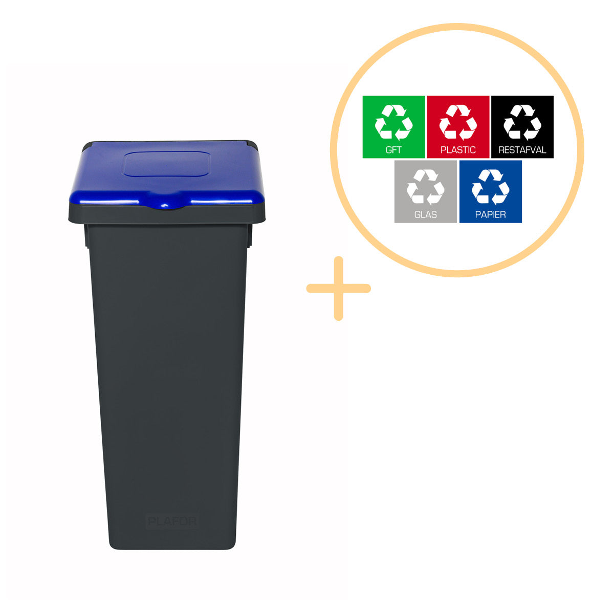 Plafor - Fit Koš s víkem 75l - Recyklace - Modrá