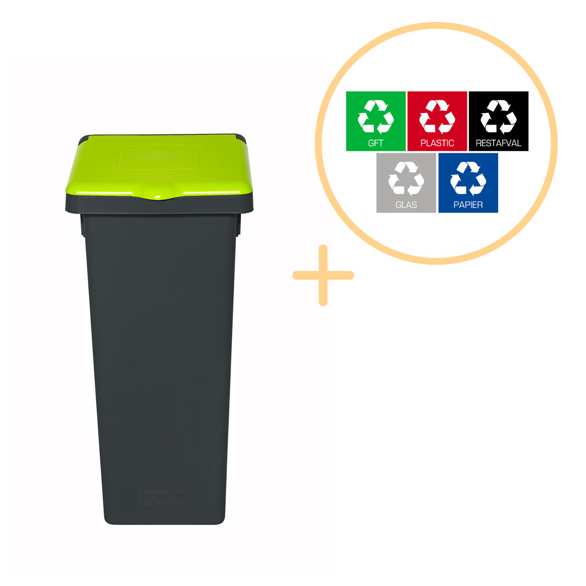 Plafor - Fit Bin With Lid 52l – Recycling - Green