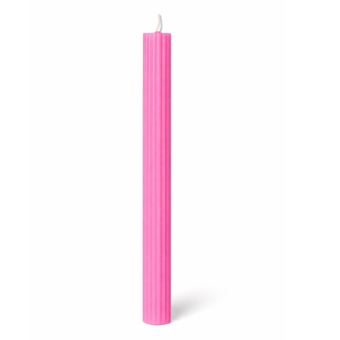 (r) Ribbed Dinner Candle Neon Pink 2.2 X 24 Cm