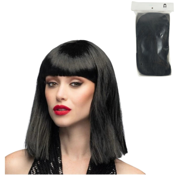 Medium-length Black Wig One Size