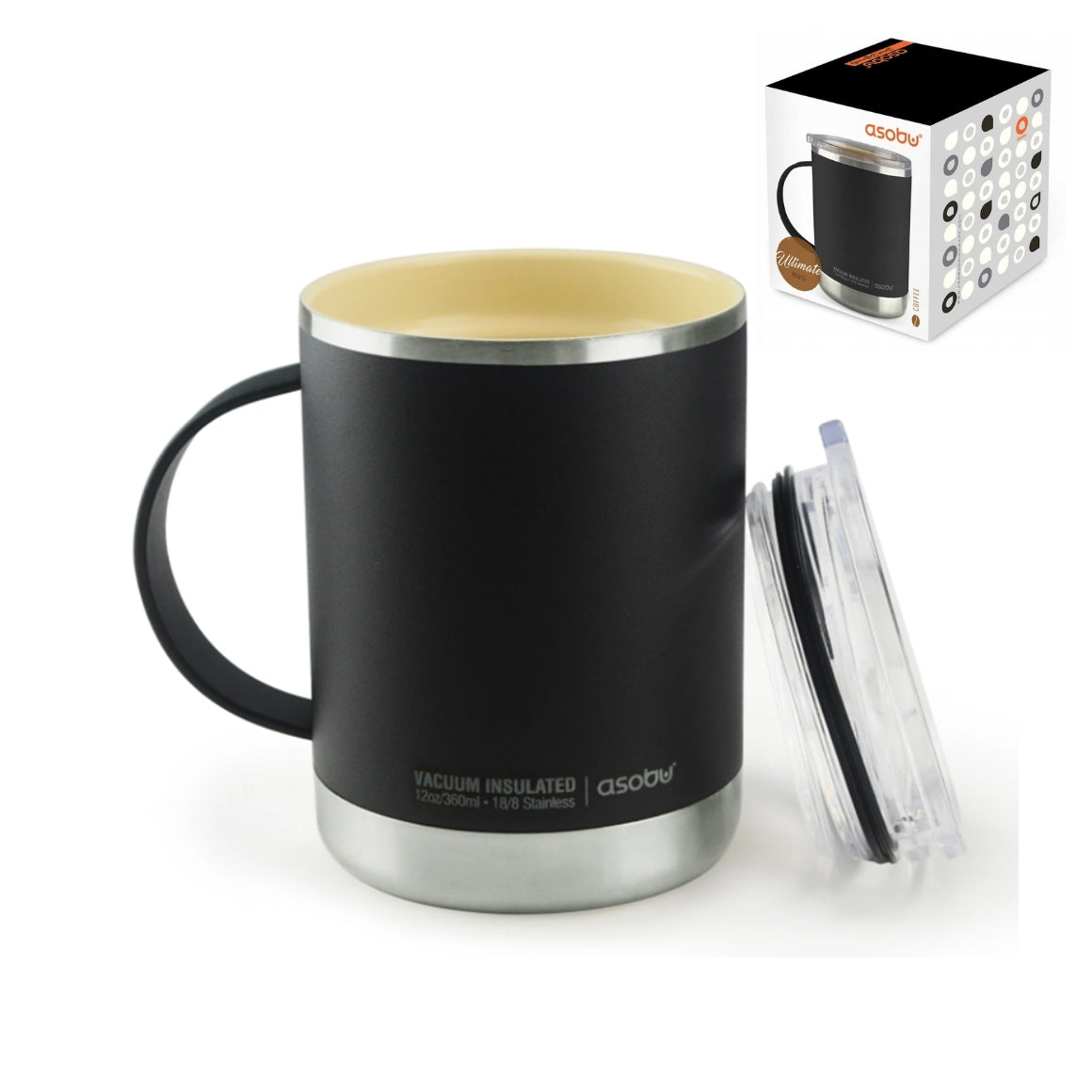 Asobu Thermal Coffee Mug Black 360 Ml