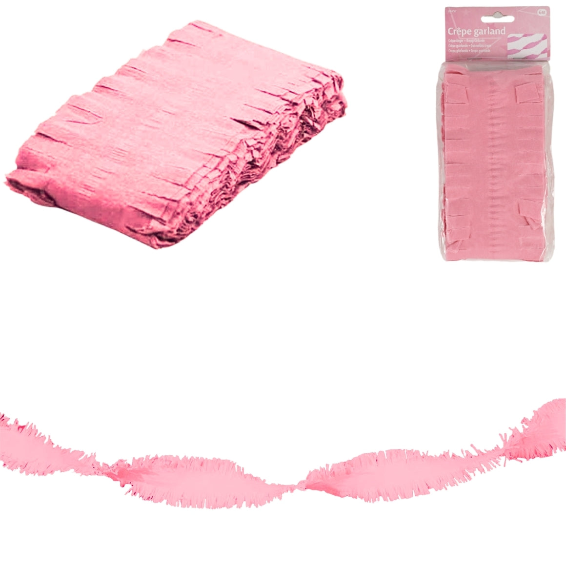 Folat Twist Garland Pink Crepe Paper 6 Meters
