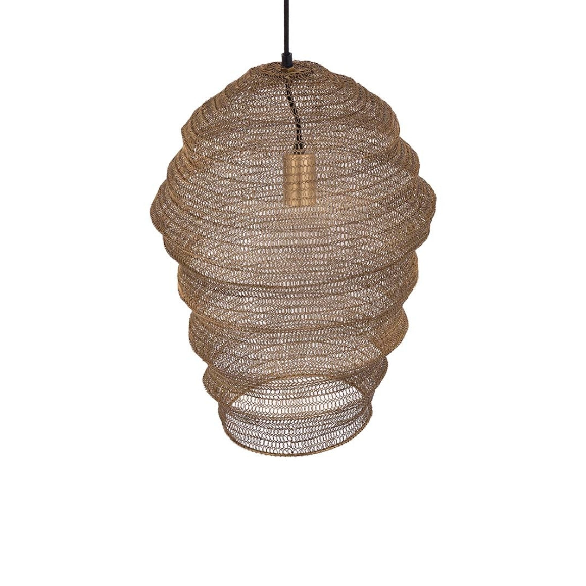 Ptmd Pendant Lamp Miko S Brass-colored 50 Cm