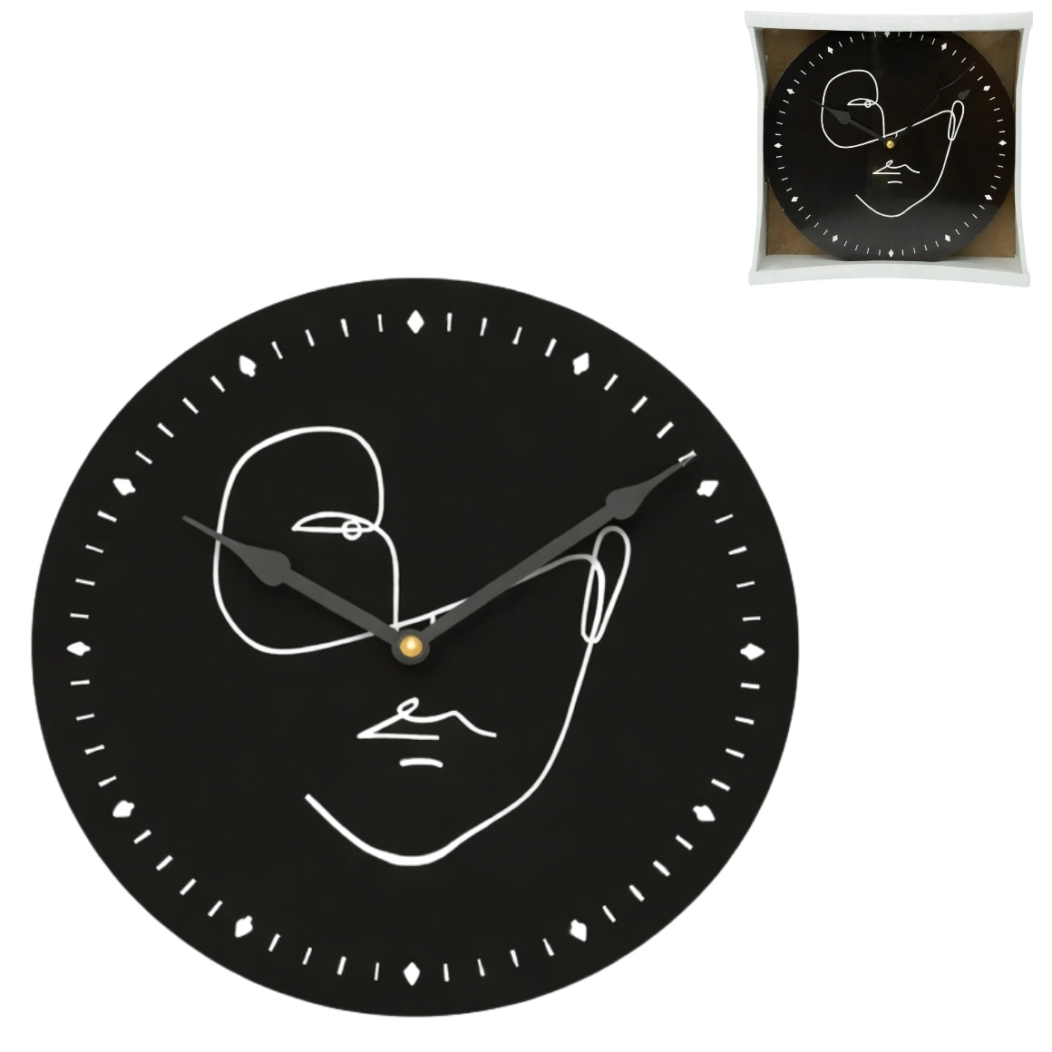 Noor Living Wall Clock Face Black 29 Cm