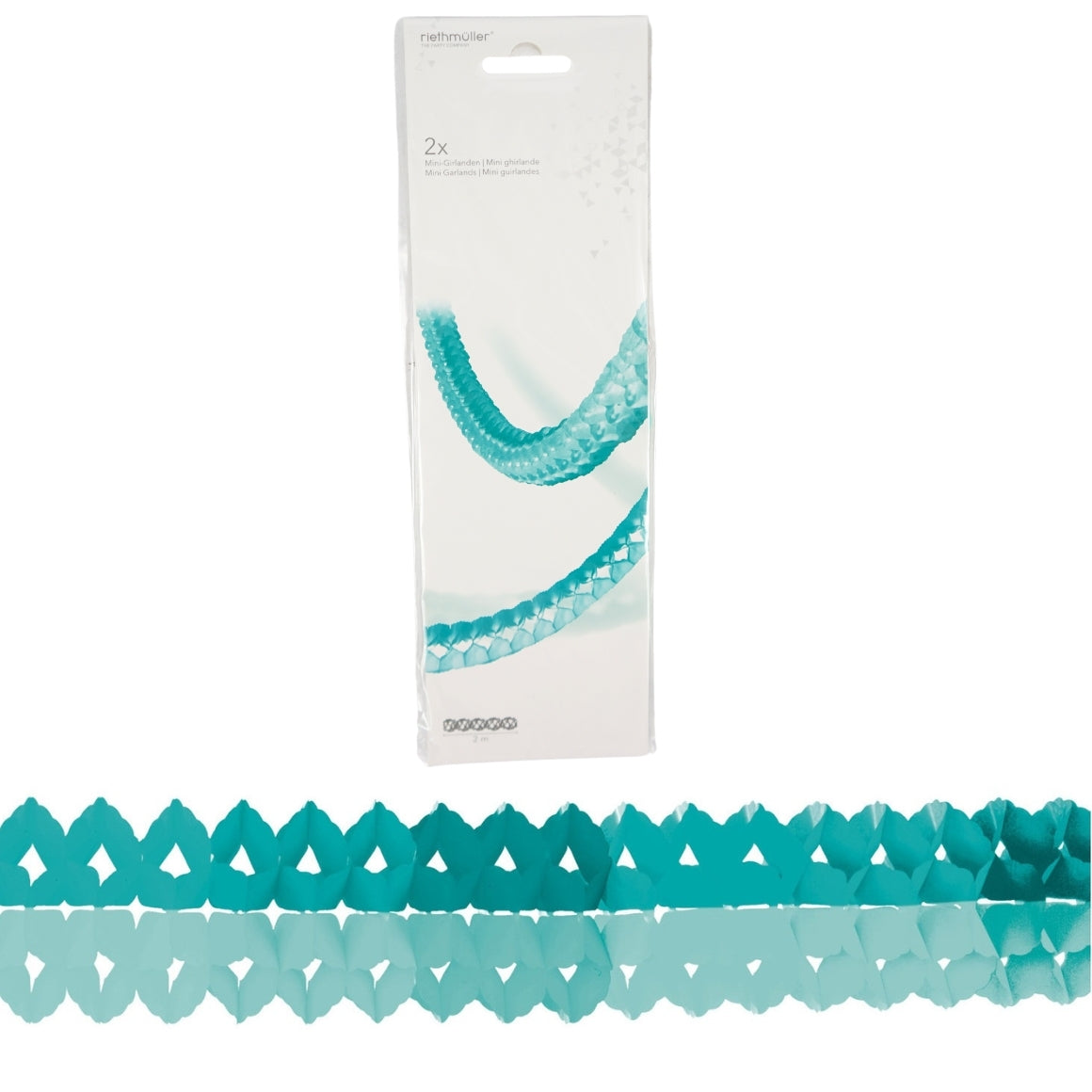 Papírová girlanda Aqua Mini 200 cm Sada 2 kusů