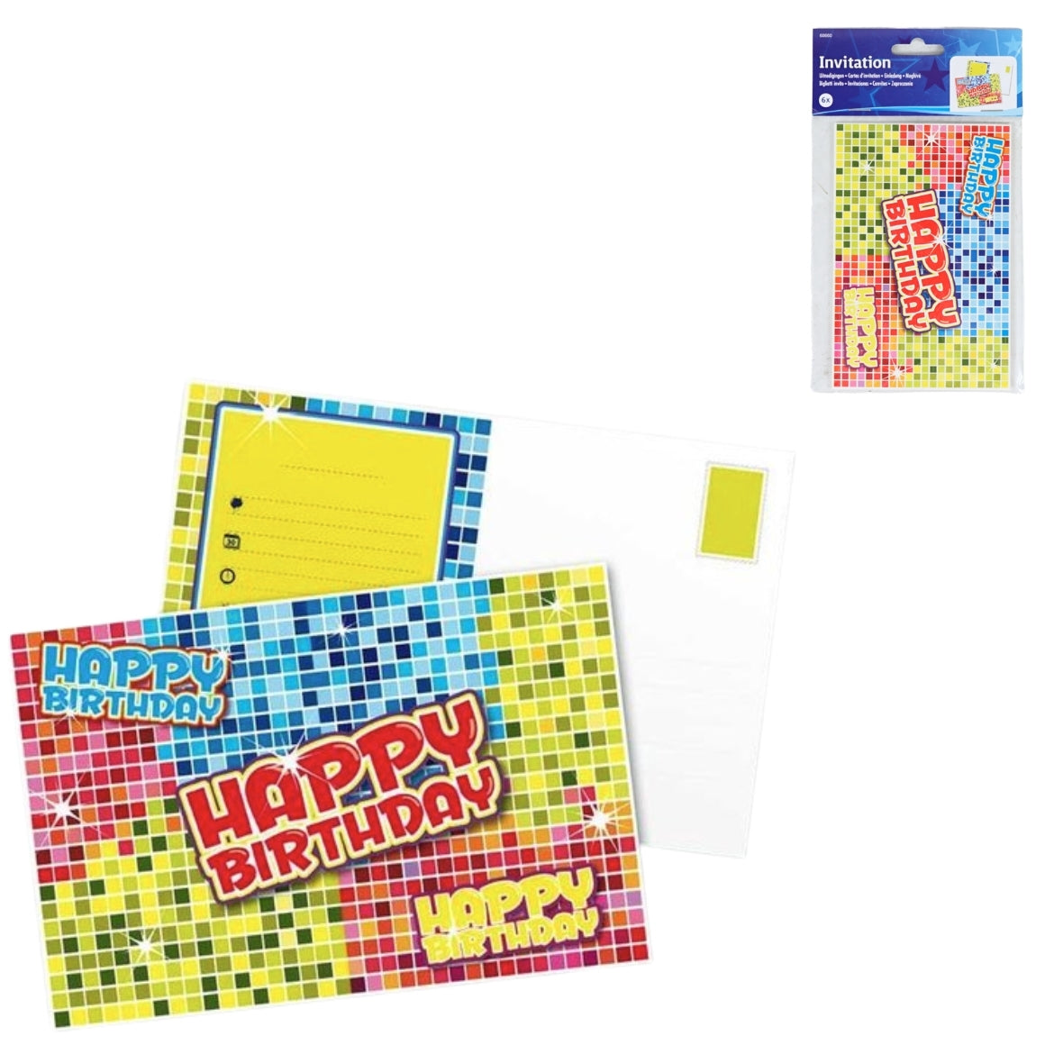 Folat Happy Birthday Invitation Cards 6 Pieces