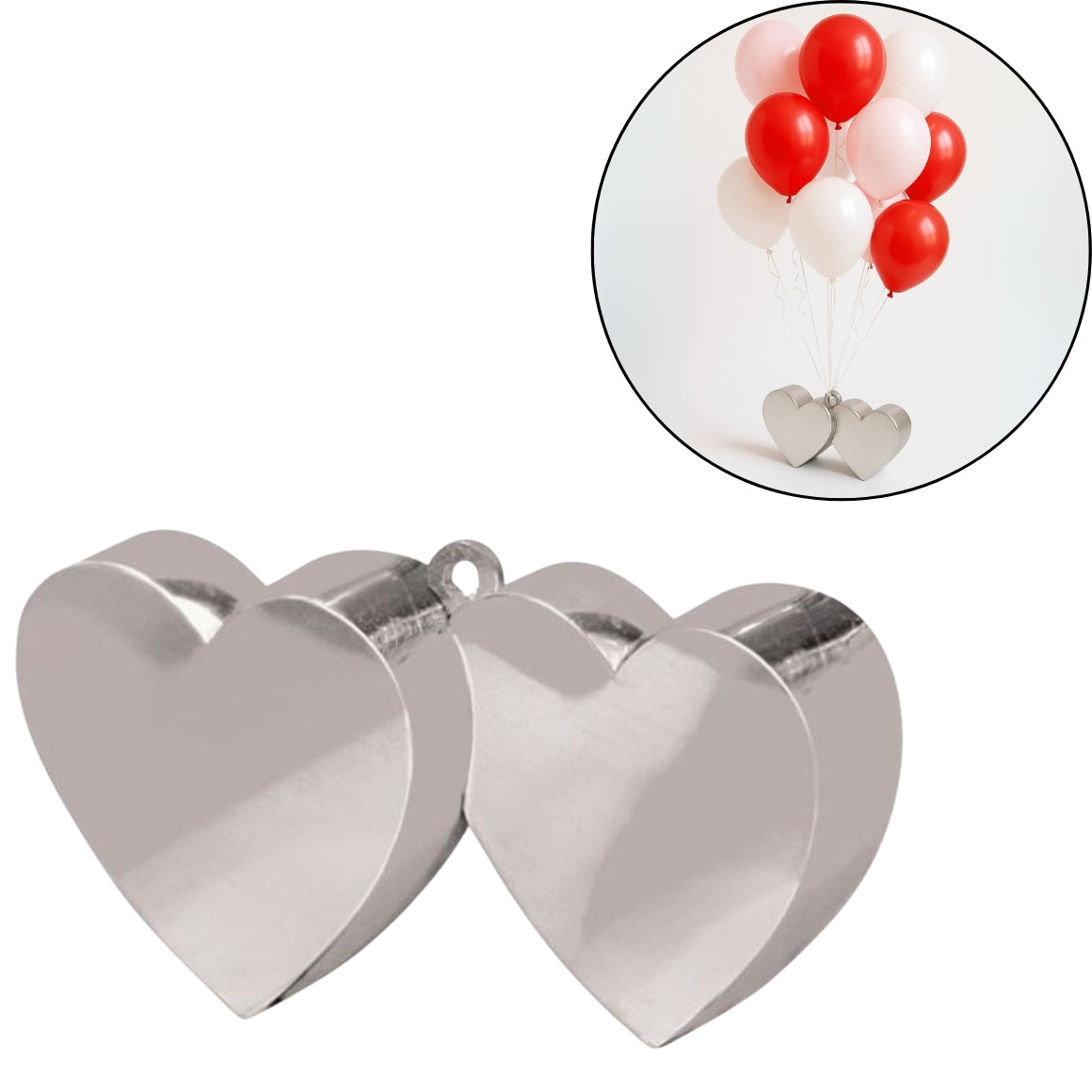 Ezüst színű szívballon súlya 12 cm