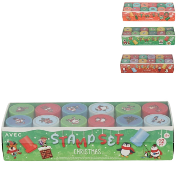 Christmas Stamps 4 Assorted Set Of 12