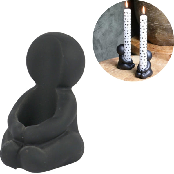Candle Holder Hug Black 8 Cm