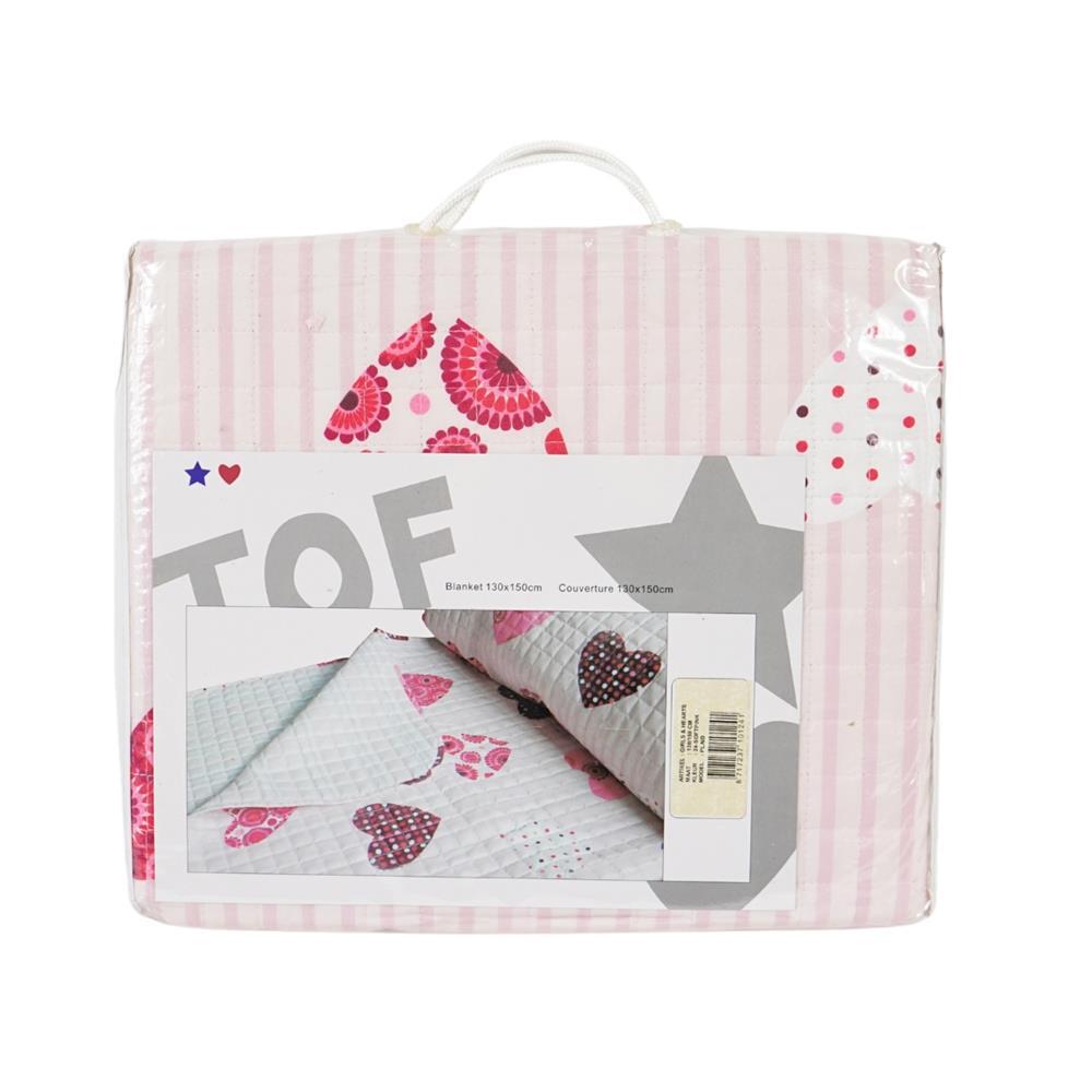 Plaid Girls And Hearts 130/150 Soft Pink