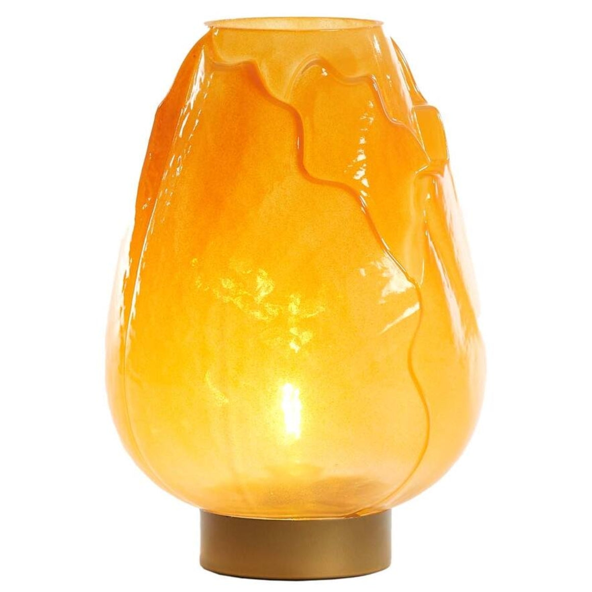 Light & Living Ginny Led Table Lamp Battery Operated Ochre Yellow Gold 27 Cm
