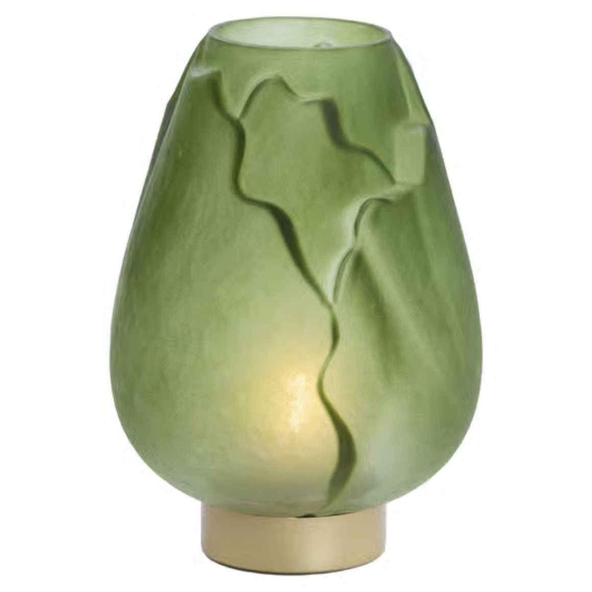 Light & Living Ginny Led Table Lamp Battery Operated Green Gold 27 Cm