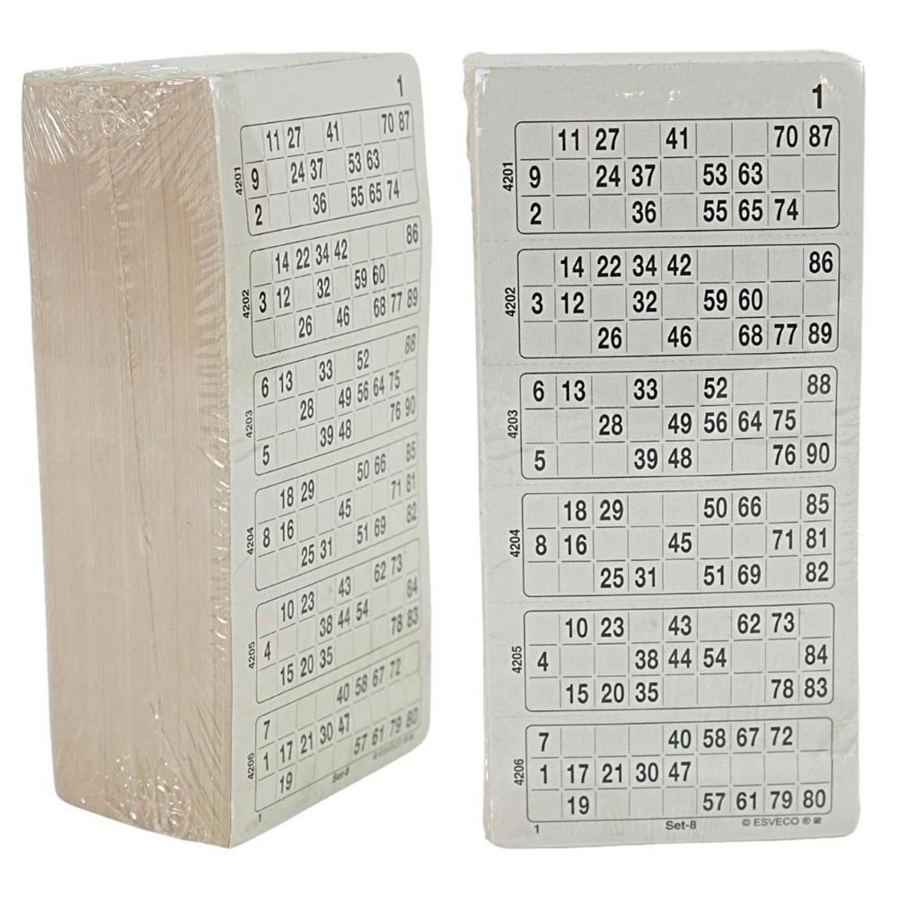 400183 Bingo Cards 1-90 Perforated 8 Thick Single