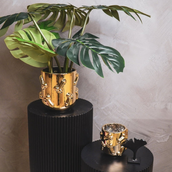 Housevitamin Flower Pot Dick Gold-colored 17.5 Cm