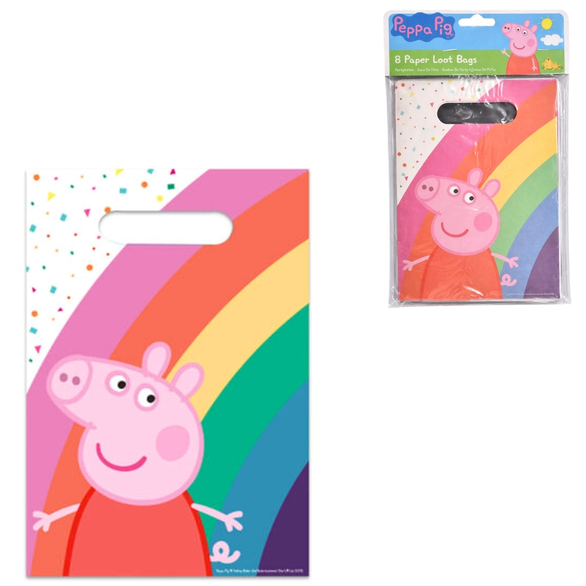 Sacchetti per dolcetti Amscan Peppa Pig 23,5 x 16 cm, set da 8