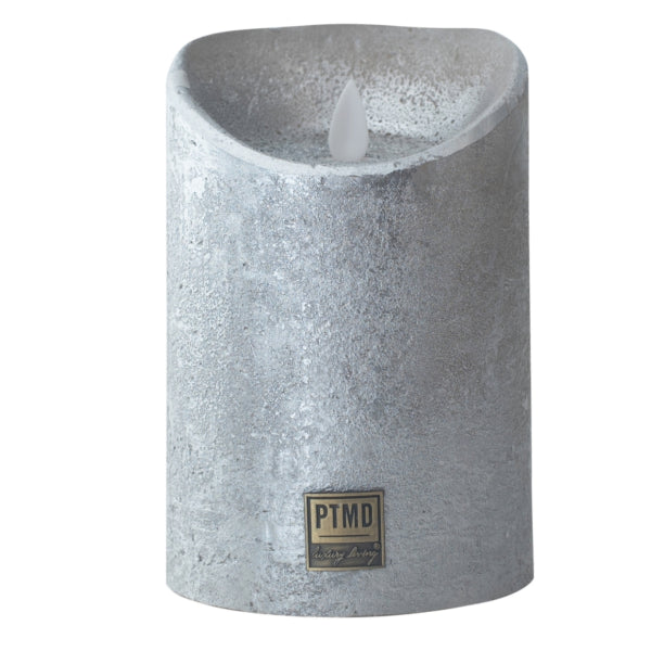 Lumanare Pilar Ptmd Led Functionata cu Baterie L Argintiu 10 X 15 Cm