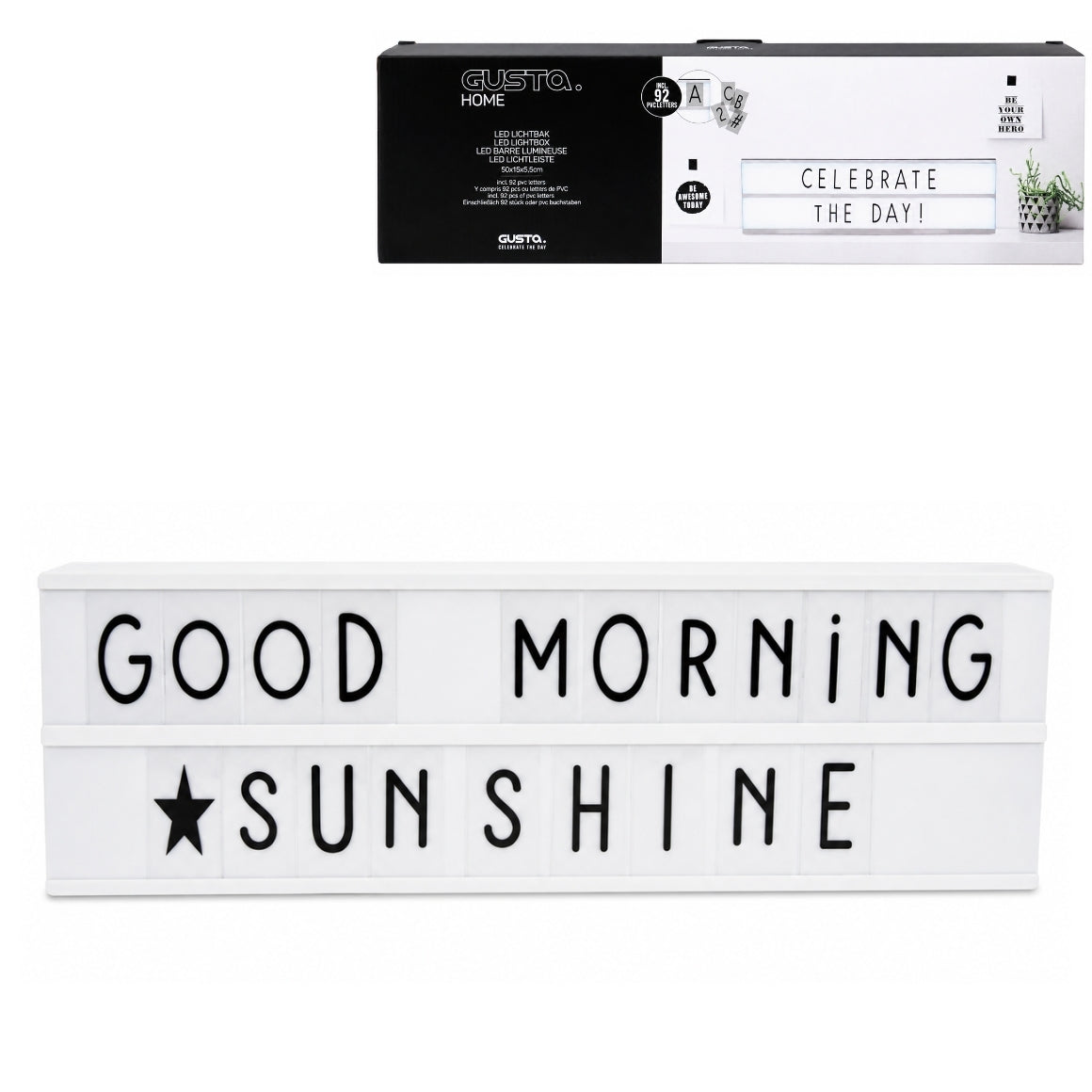 Gusta Led Lightbox White With 92 Letters 50 Cm