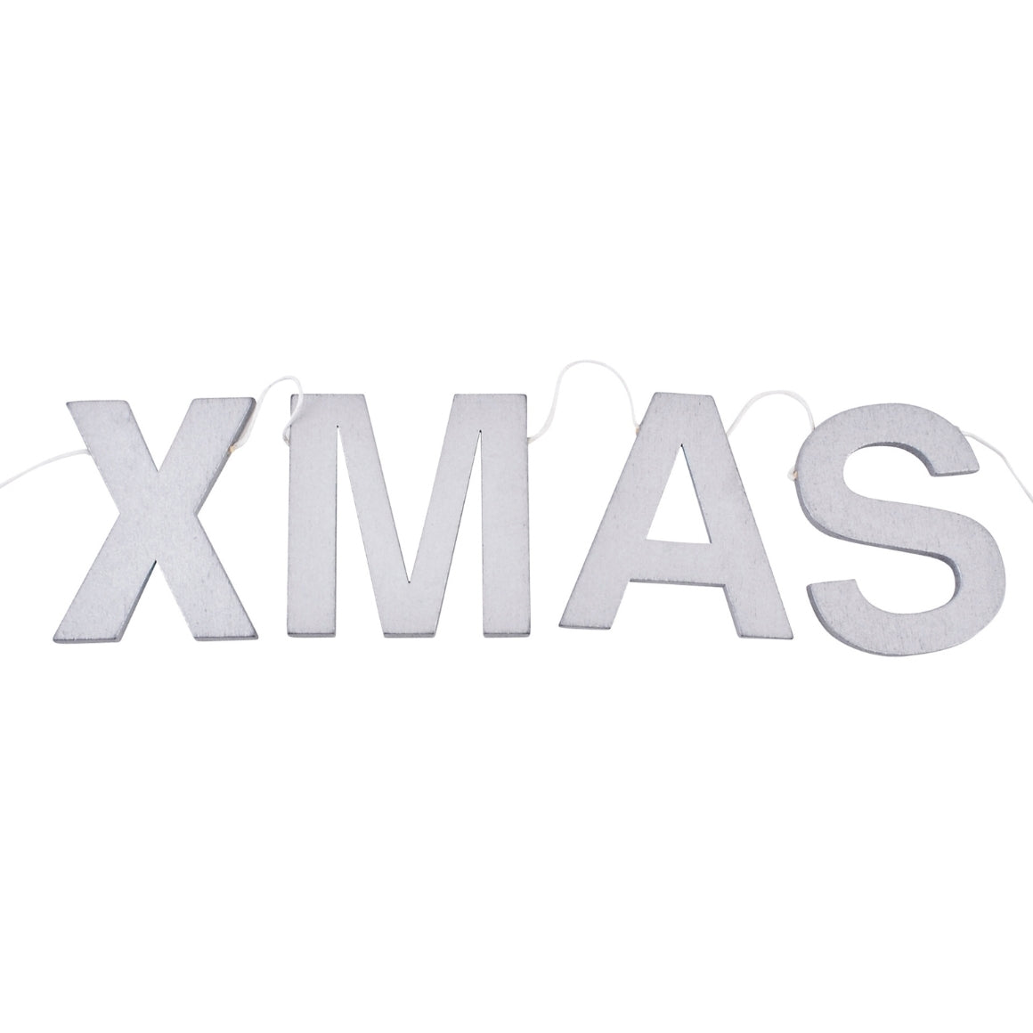 Xmas Letter Garland Silver-colored Horizontal 85 Cm