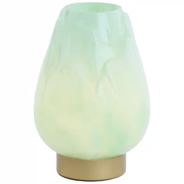 Light & Living Ginny Led Bordlampe Batteridrevet Mintgrøn Guld 27 Cm