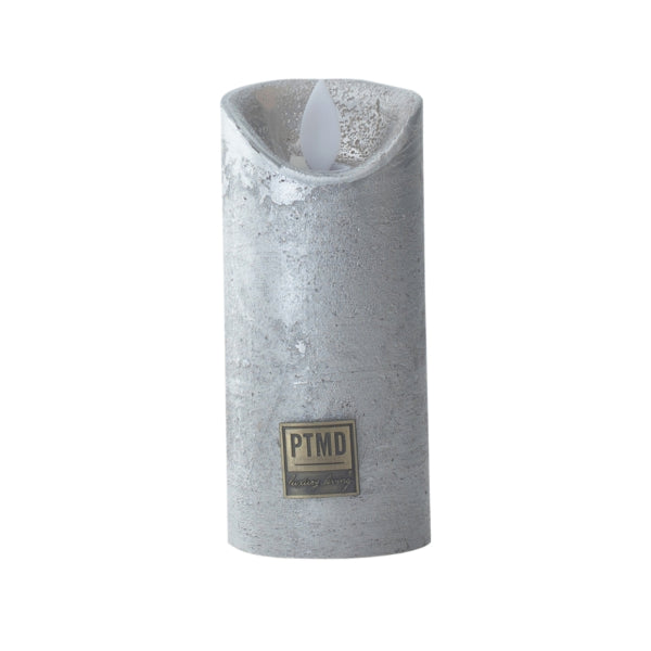 Ptmd Led Battery-operated Pillar Candle Xs Silver-colored 5.5 X 12.5 Cm