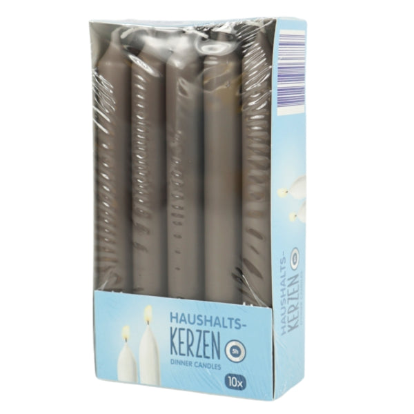 Bougies de dîner grises 2 X 16 Cm 10 pièces