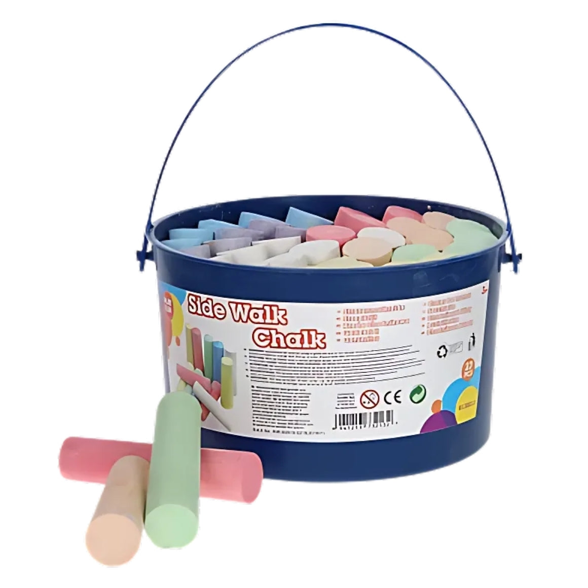 Sidewalk Chalk In A Bucket 37 Pieces