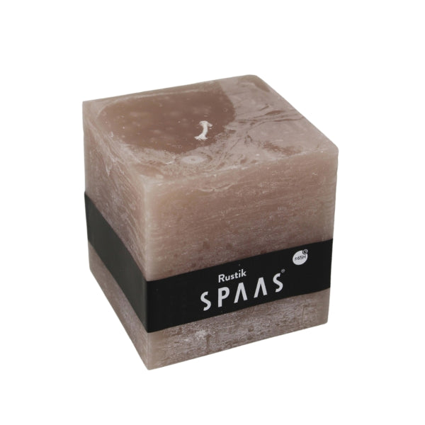 (r) Świeca pieńkowa Spaas Rustic Square Taupe 10 x 10 cm