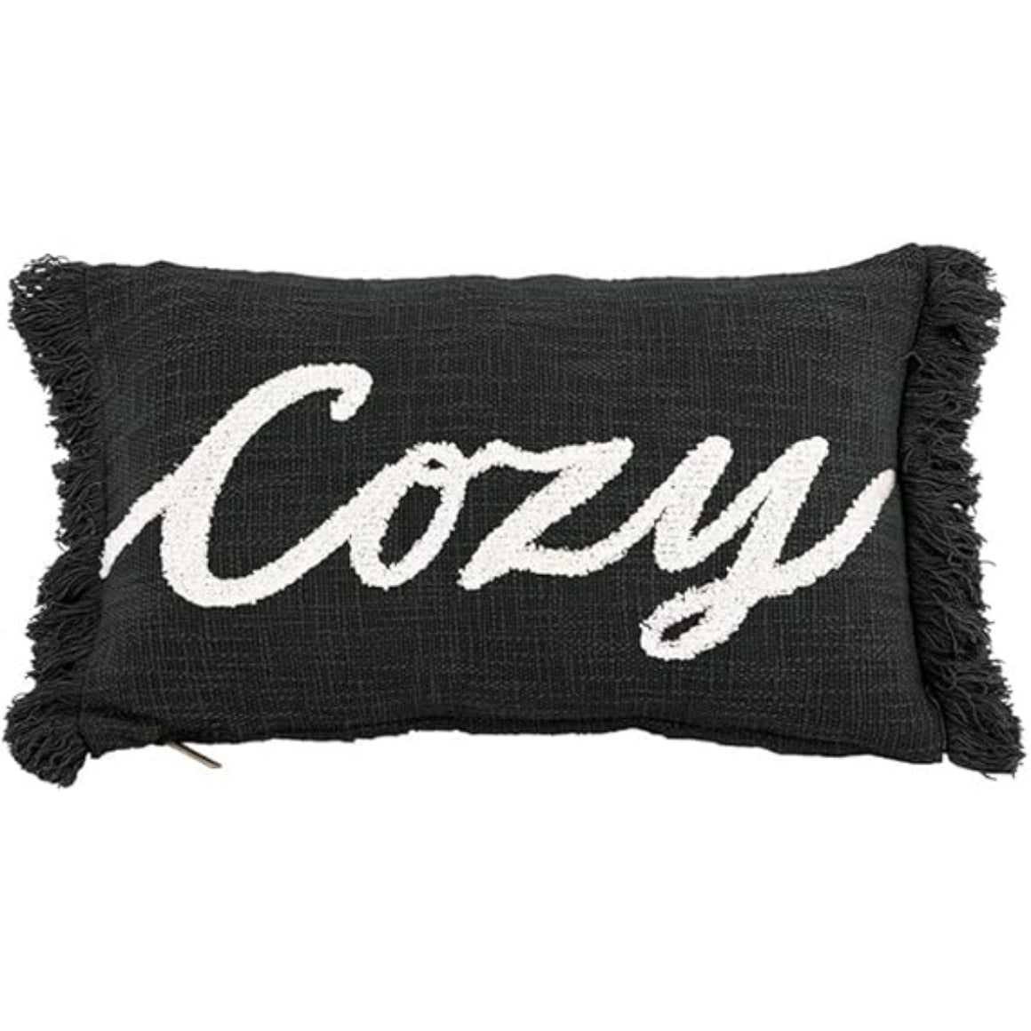 Tiseco Cotton Slub Cozy Cushion Black 30 X 50 Cm