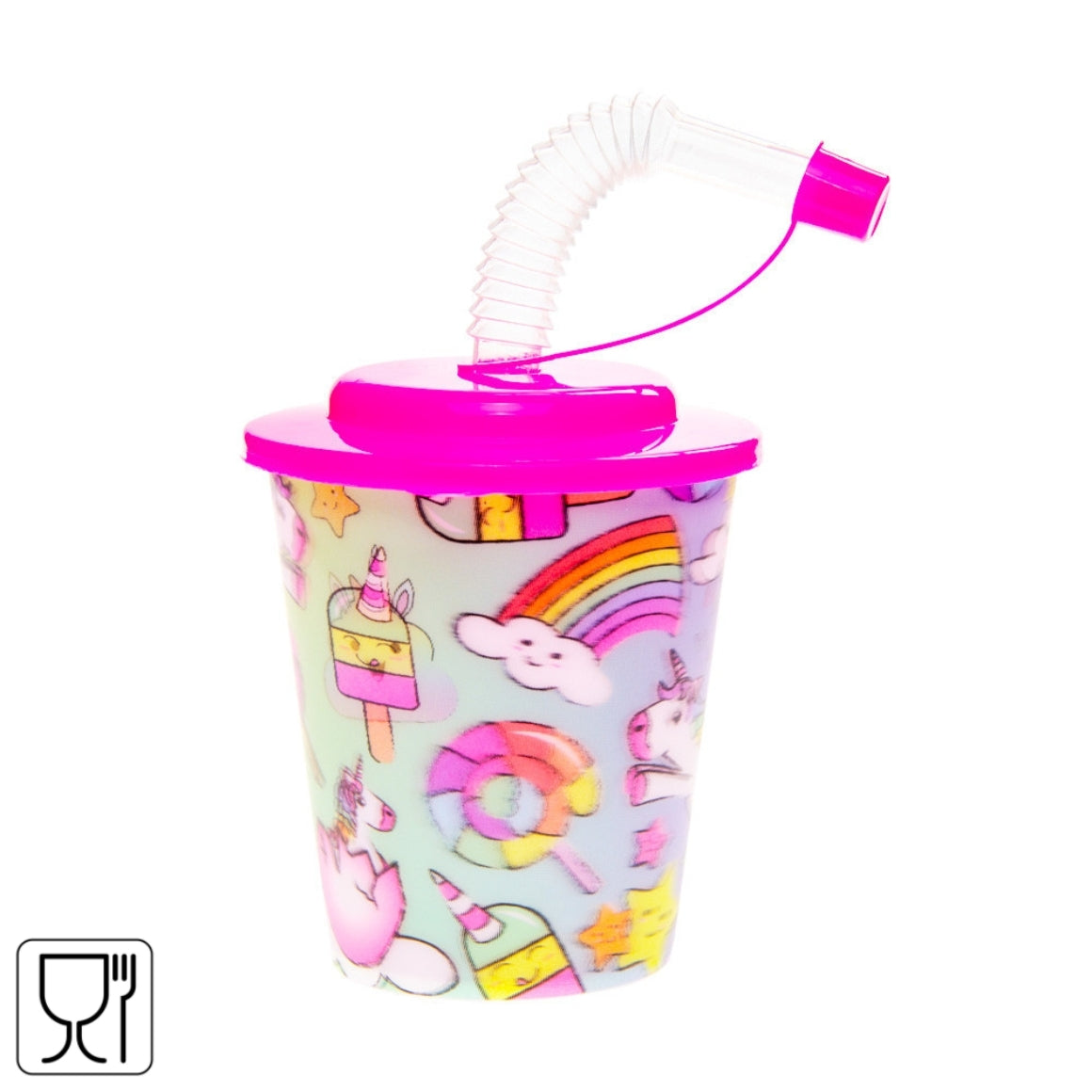 3d Cup With Straw Unicorn 250 Ml